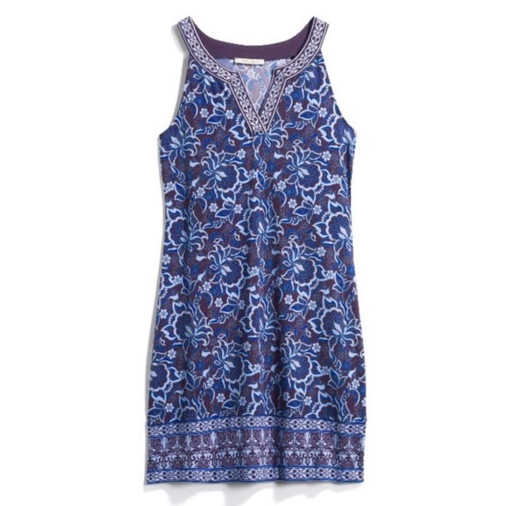 Embroidered Trim Knit Dress